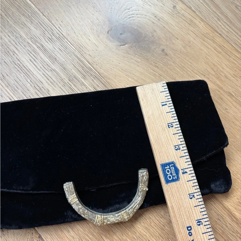 Vintage black velvet fold over clutch